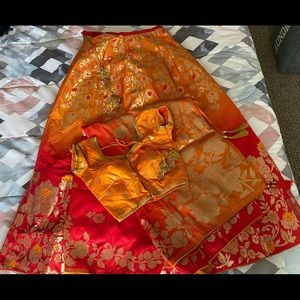 A beautiful pinkish Red indian lehenga!